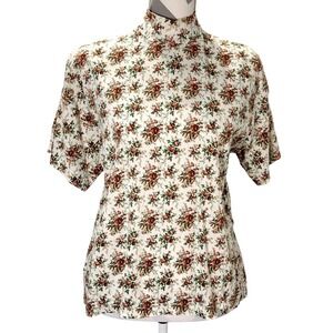 VTG LIMITED EXPRESS Floral Short Sleeve‎ Button Back Cottagecore Women's Size S